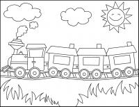Нарисованный поезд Распечатать раскраски для мальчиков