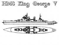Корабль король георг вид сверху и с боку Раскраски для мальчиков
