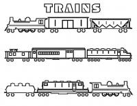 Поезда разных моделей Распечатать раскраски для мальчиков