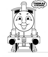 Добрый улыбающийся поезд Распечатать раскраски для мальчиков