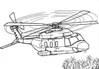 Вертолет над лесом Раскраски для мальчиков бесплатно