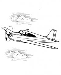 Маленький самолет в полете Раскраски для мальчиков бесплатно