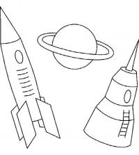 Спутнк, ракета, планета Скачать раскраски для мальчиков