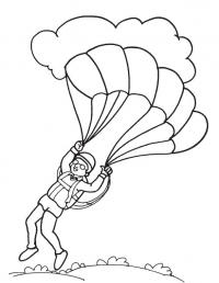 Приземление парашютиста Раскраски для мальчиков бесплатно