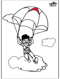 Мальчик на парашюте Раскраски для мальчиков бесплатно