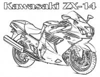 Мотоцикл кавасаки Распечатать раскраски для мальчиков