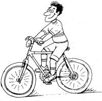 Катание на велосипеде, человек, мальчик, парень, скорость, ветер Раскраски для детей мальчиков