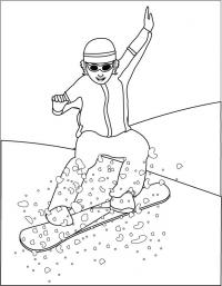 Маневрирование на сноуборде Скачать раскраски для мальчиков