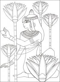 Древний мир, принцесса египта, цветы Раскраски для мальчиков