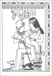 Древний мир, египетская письменность, рисунки внутри стен пирамид Раскраски для мальчиков