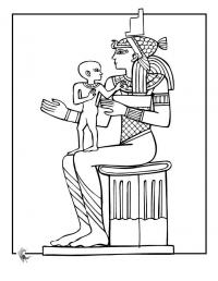 Древний мир, принцесса египта с ребенком Раскраски для мальчиков
