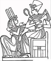 Древний мир фараон с женой Раскраски для мальчиков