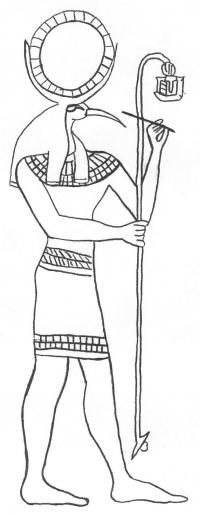 Древний мир, бог египта, человек с головой птицы и шаром Раскраски для мальчиков бесплатно