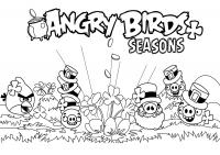 Angry birds злые птички, сезон шляп Раскраски для детей мальчиков
