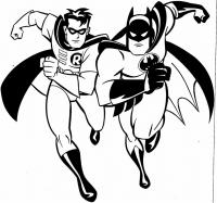 Бэтмен и робин бегут Раскраски для детей мальчиков