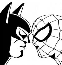 Бэтмен и человек паук Раскраски для детей мальчиков