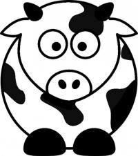 Круглая корова в пятнышко из мультфильмов Распечатать раскраски для мальчиков